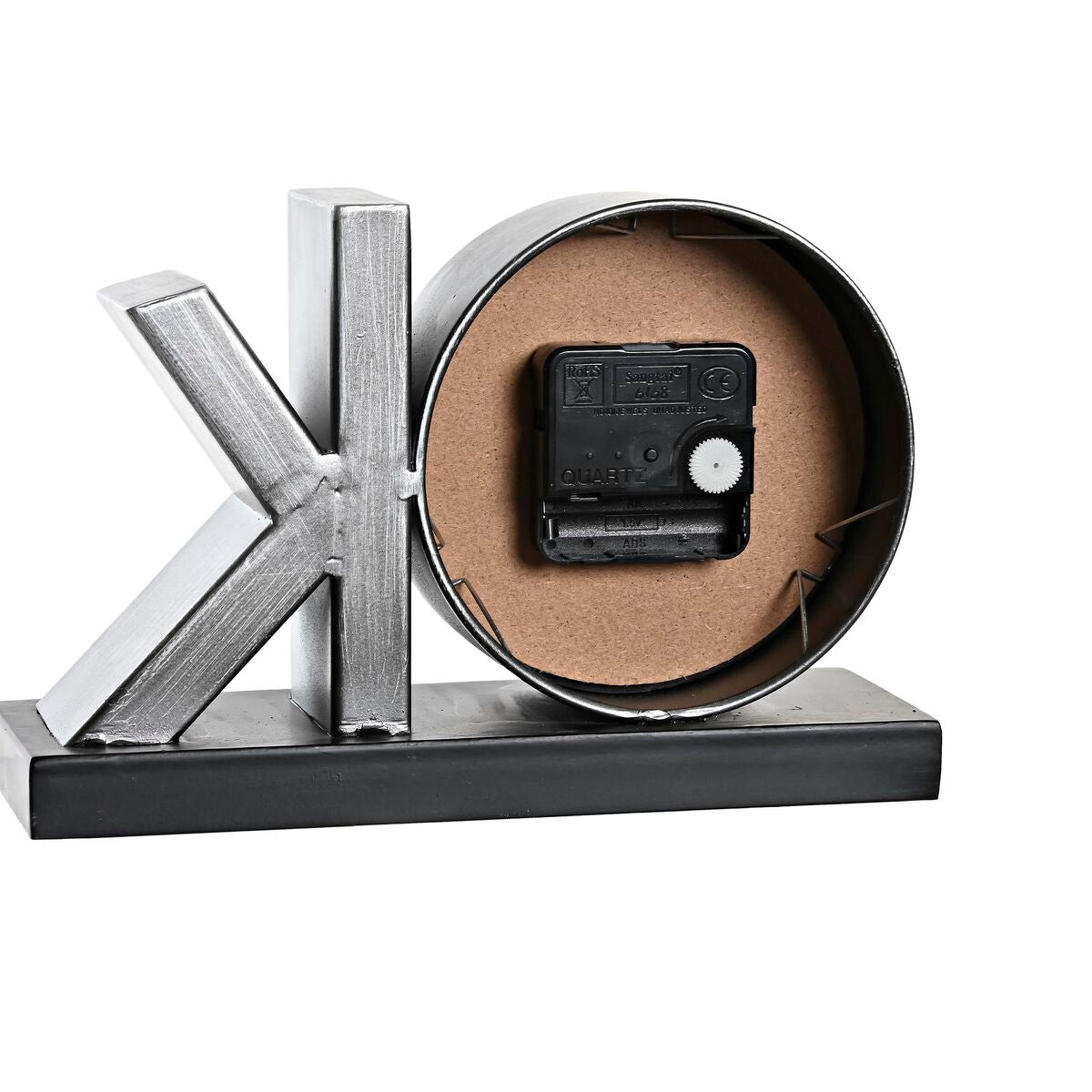 Table clock DKD Home Decor Black Silver (2 Units)-1