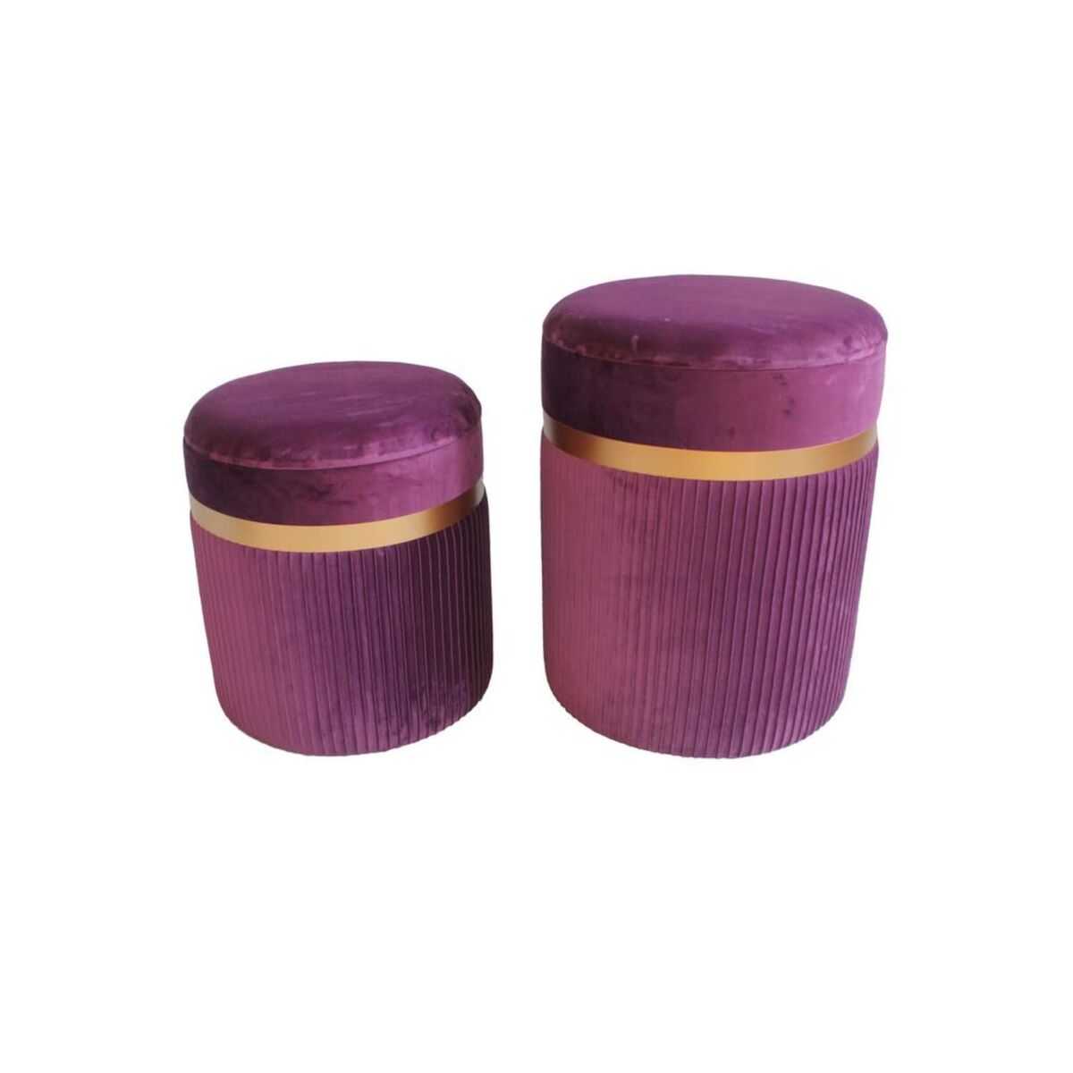 Footrest DKD Home Decor Polyester MDF Burgundy (39 x 39 x 49 cm)-0