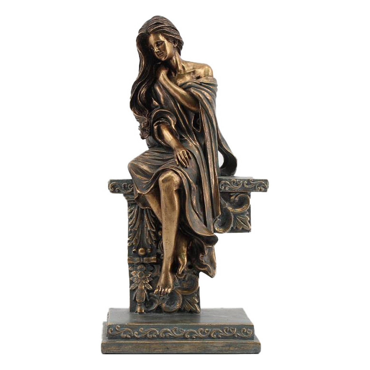 Decorative Figure DKD Home Decor 17 x 11 x 32,50 cm Lady Copper-0