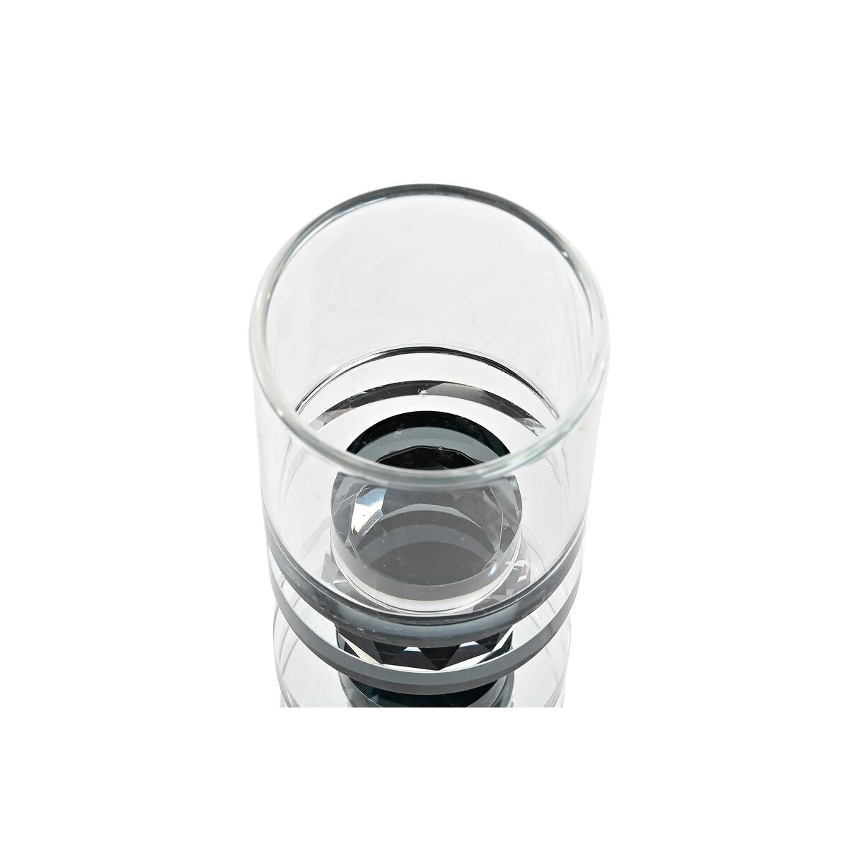 Candleholder DKD Home Decor Blue Black Crystal 6 x 6 x 16 cm-2