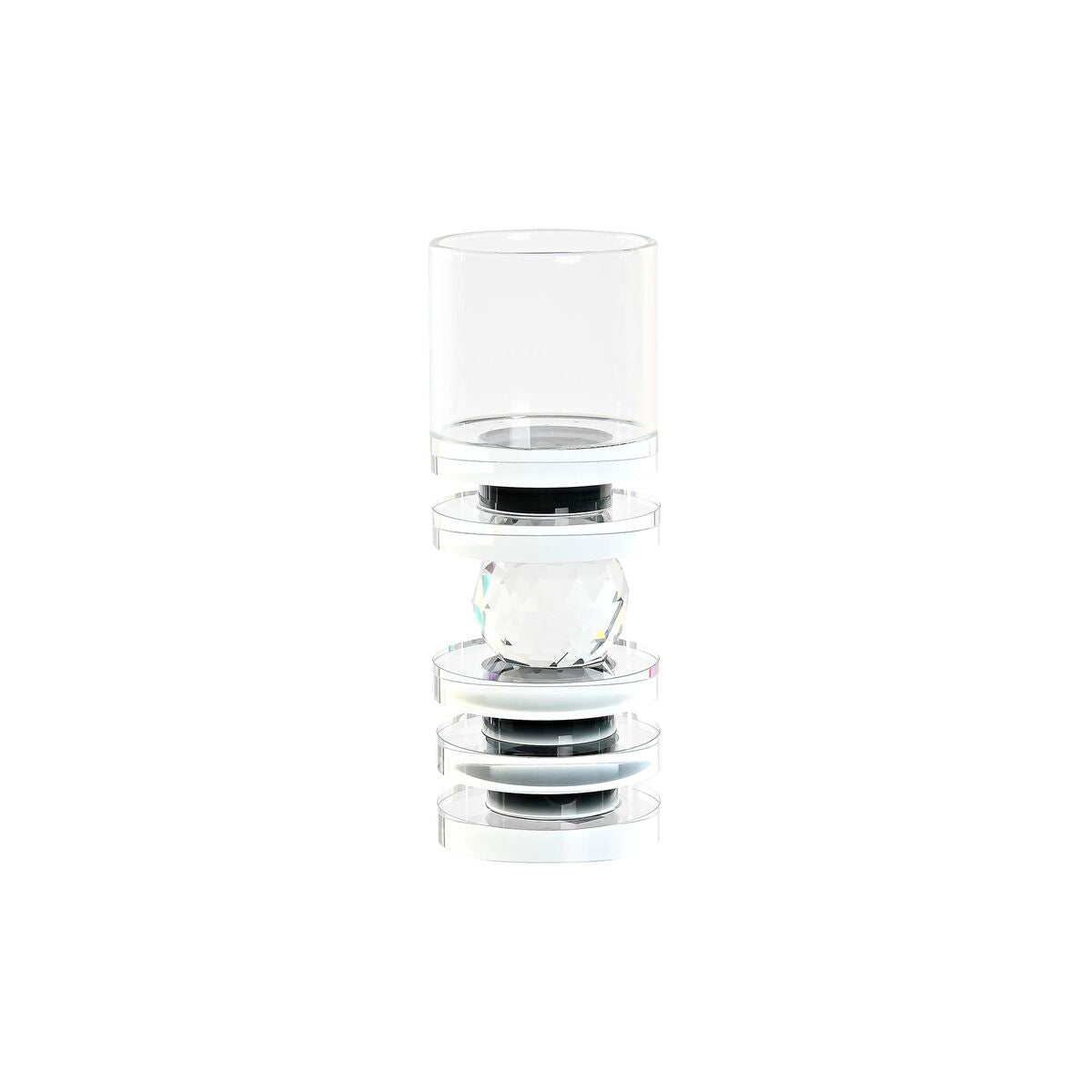 Candleholder DKD Home Decor Blue Black Crystal 6 x 6 x 16 cm-1