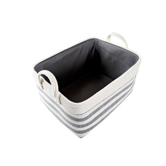 Basket set DKD Home Decor Stripes 40 x 30 x 23 cm Grey-2