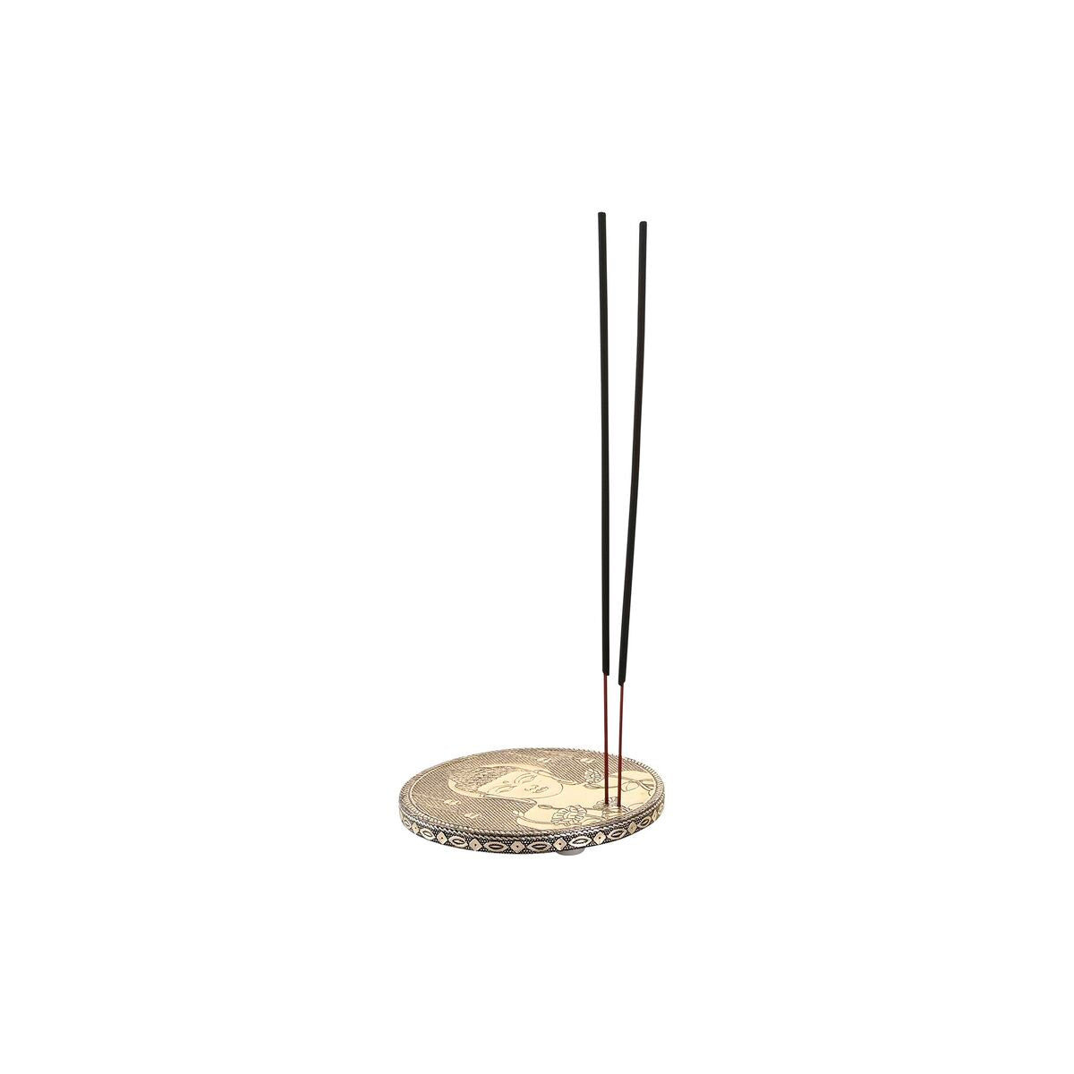 Essential oil burner DKD Home Decor Wood Aluminium Buddha Arab Ø 10 cm-2