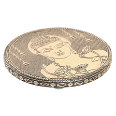 Essential oil burner DKD Home Decor Wood Aluminium Buddha Arab Ø 10 cm-0