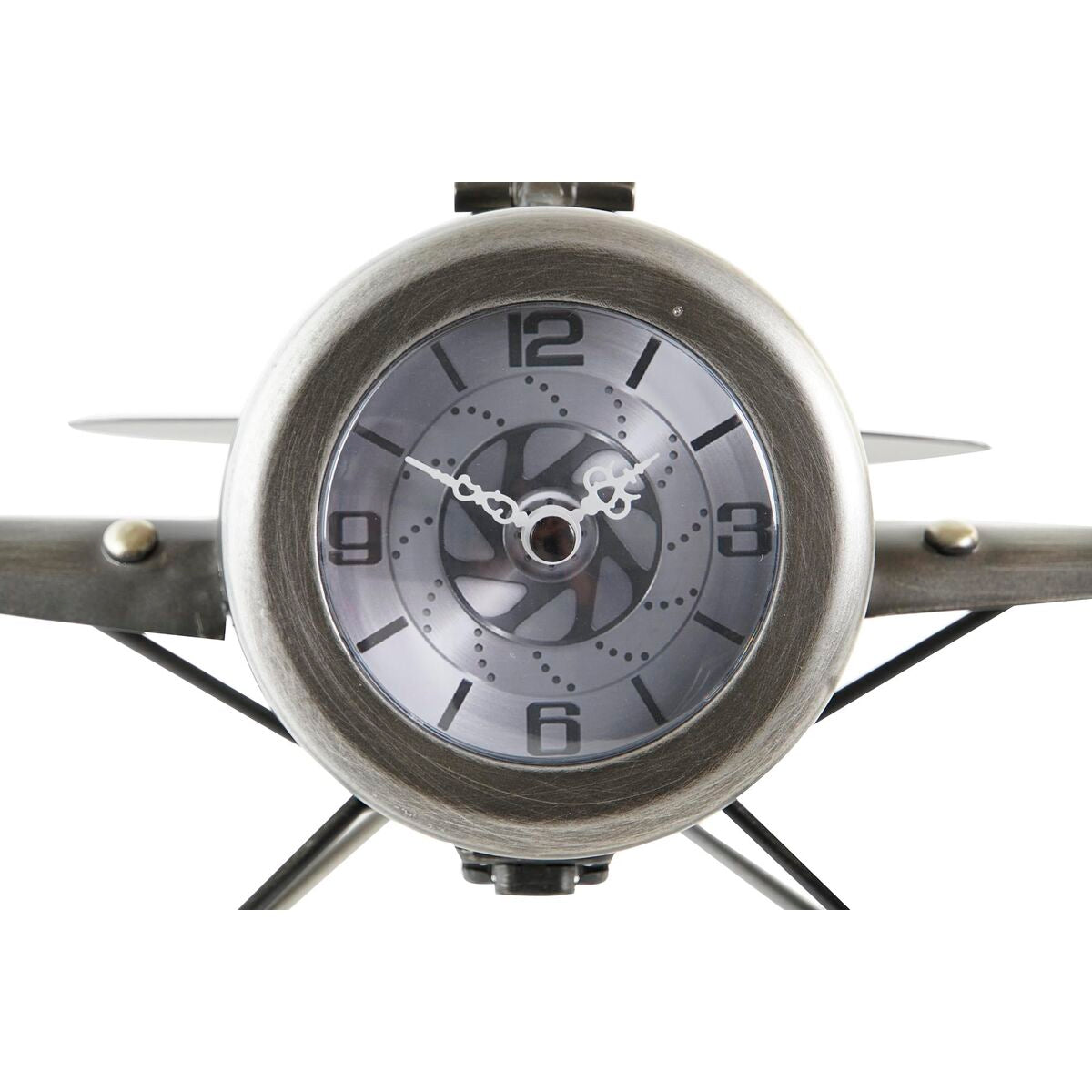 Table clock DKD Home Decor Golden Silver Aeroplane (2 Units)-3