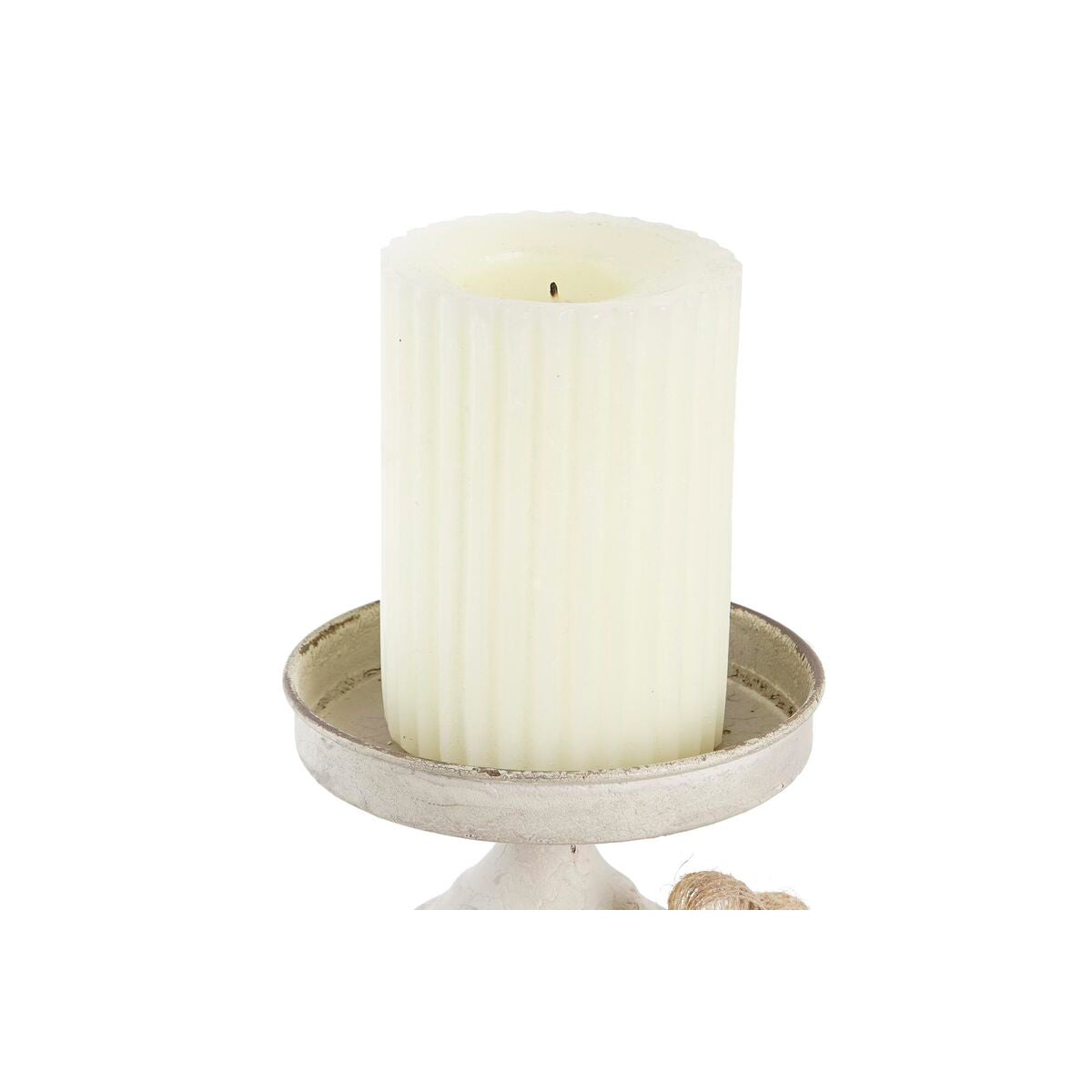Candleholder DKD Home Decor 13 x 13 x 17,5 cm Metal White-1