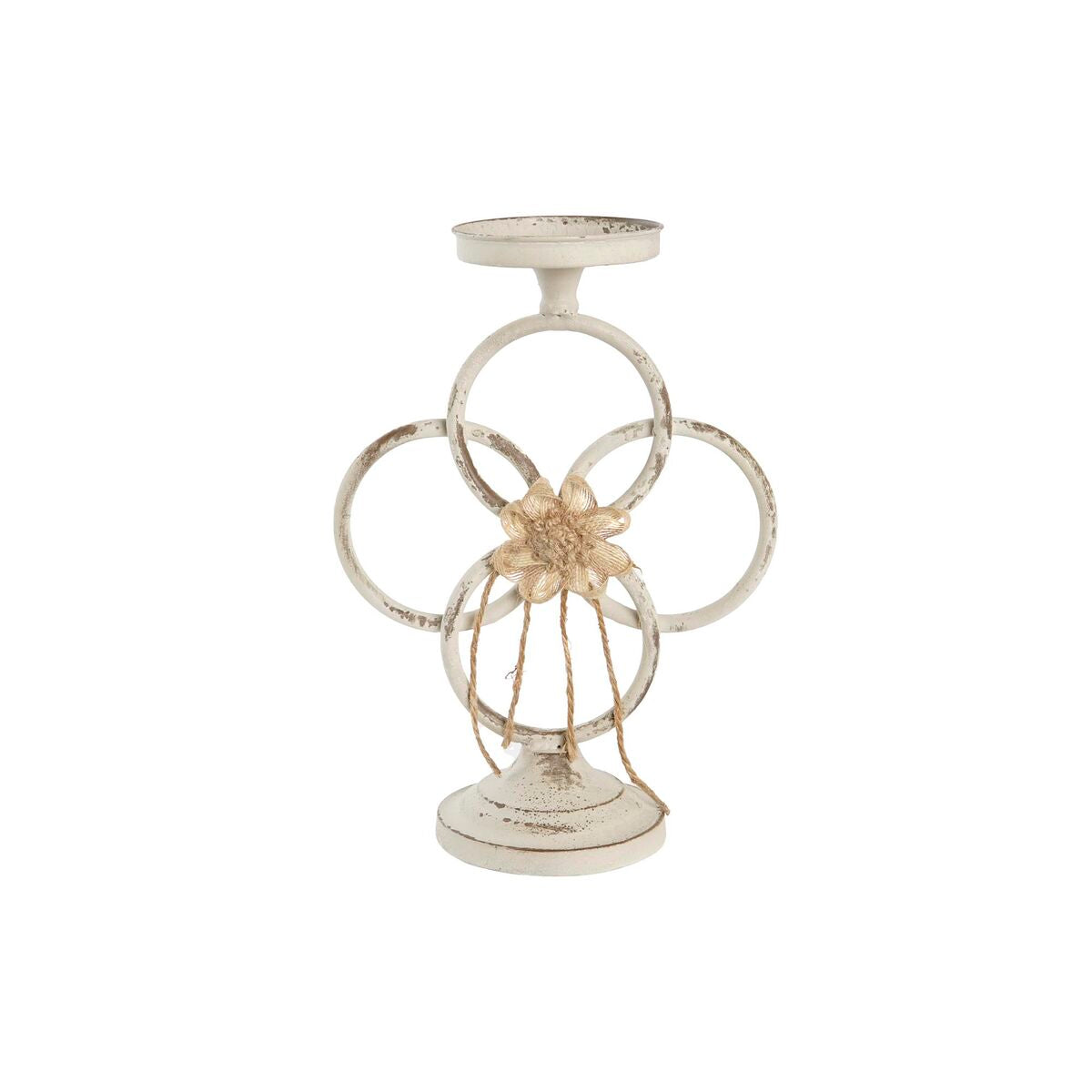 Candleholder DKD Home Decor 24 x 13 x 34 cm Metal White-0