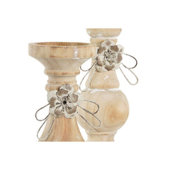 Candleholder DKD Home Decor Wood (9,5 x 9,5 x 28 cm) (2 Pieces)-2