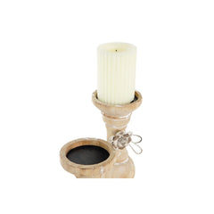 Candleholder DKD Home Decor Wood (9,5 x 9,5 x 28 cm) (2 Pieces)-1