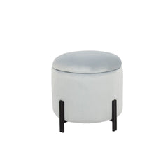 Footrest DKD Home Decor Grey Metal Polyester (42 x 42 x 42 cm)-0