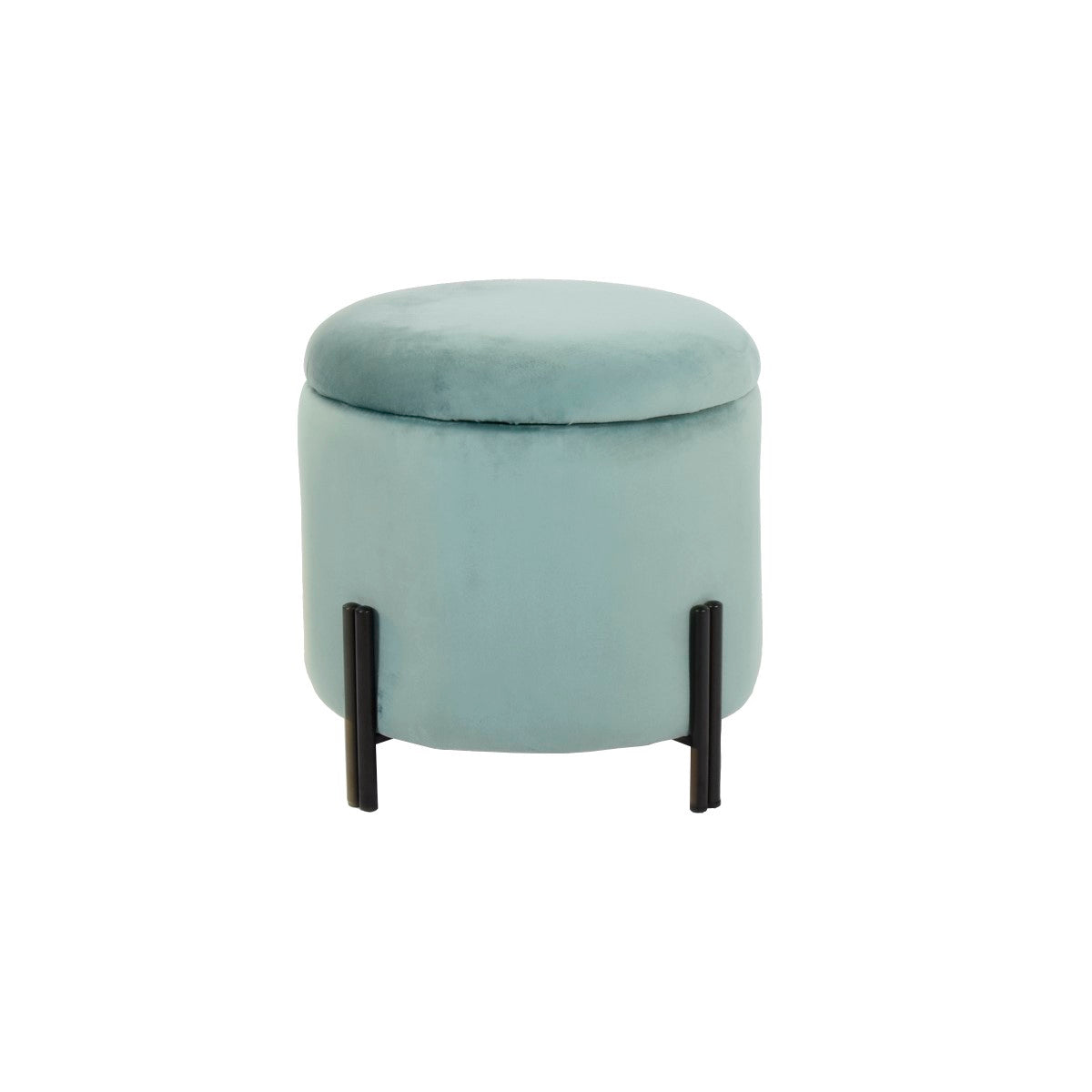 Footrest DKD Home Decor Metal Turquoise Polyester (42 x 42 x 42 cm)-0