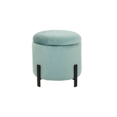 Footrest DKD Home Decor Metal Turquoise Polyester (42 x 42 x 42 cm)-0