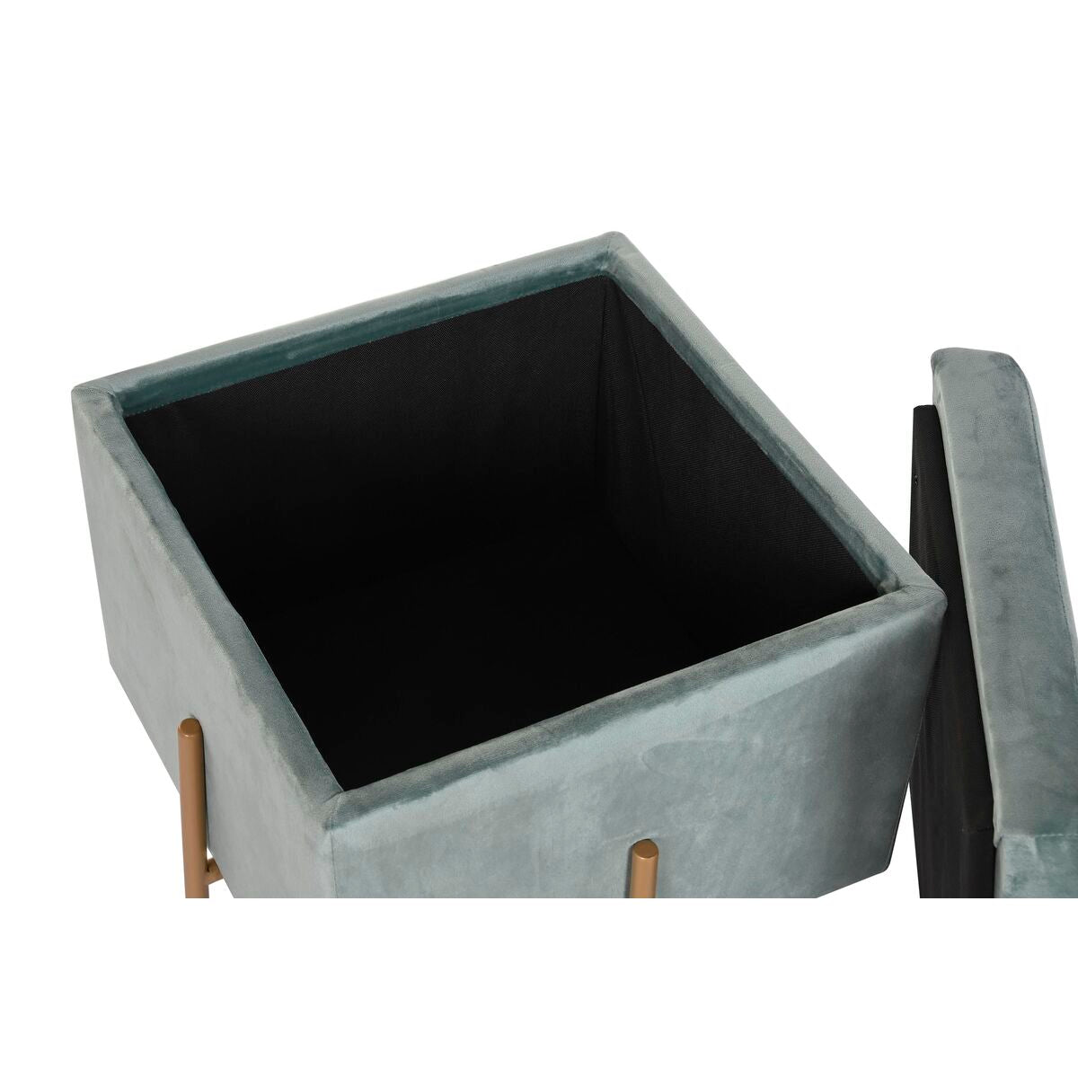 Footrest DKD Home Decor Metal Turquoise Polyester (45 x 45 x 45 cm)-2