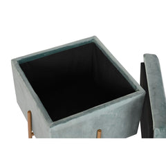 Footrest DKD Home Decor Metal Turquoise Polyester (45 x 45 x 45 cm)-2