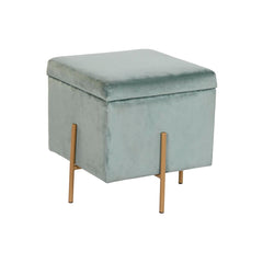 Footrest DKD Home Decor Metal Turquoise Polyester (45 x 45 x 45 cm)-0