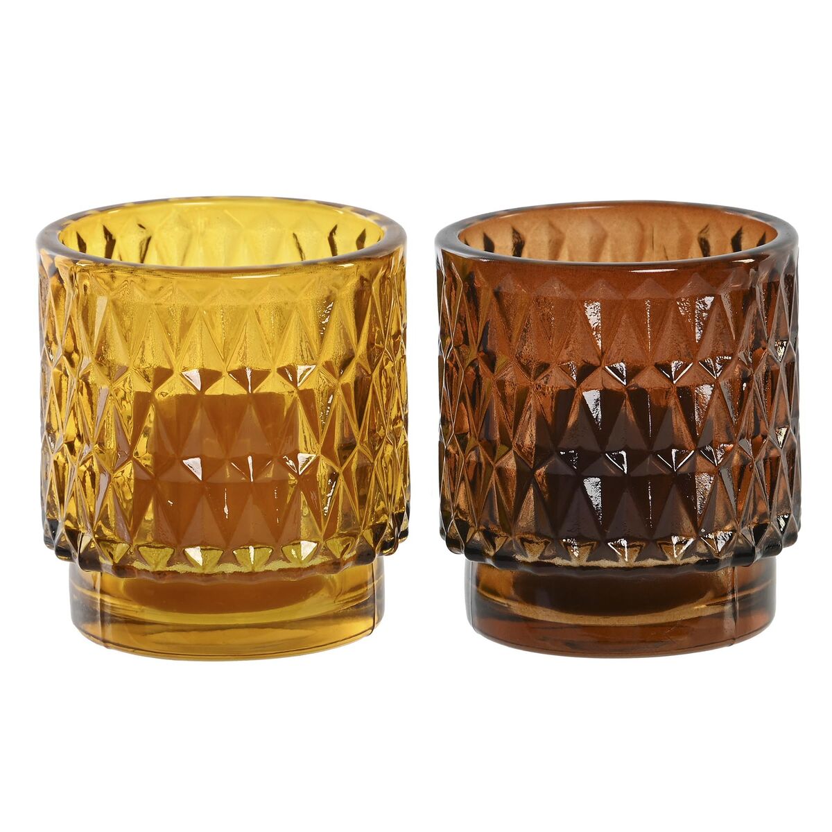 Candle Set DKD Home Decor Brown Mustard (2 Units)-4