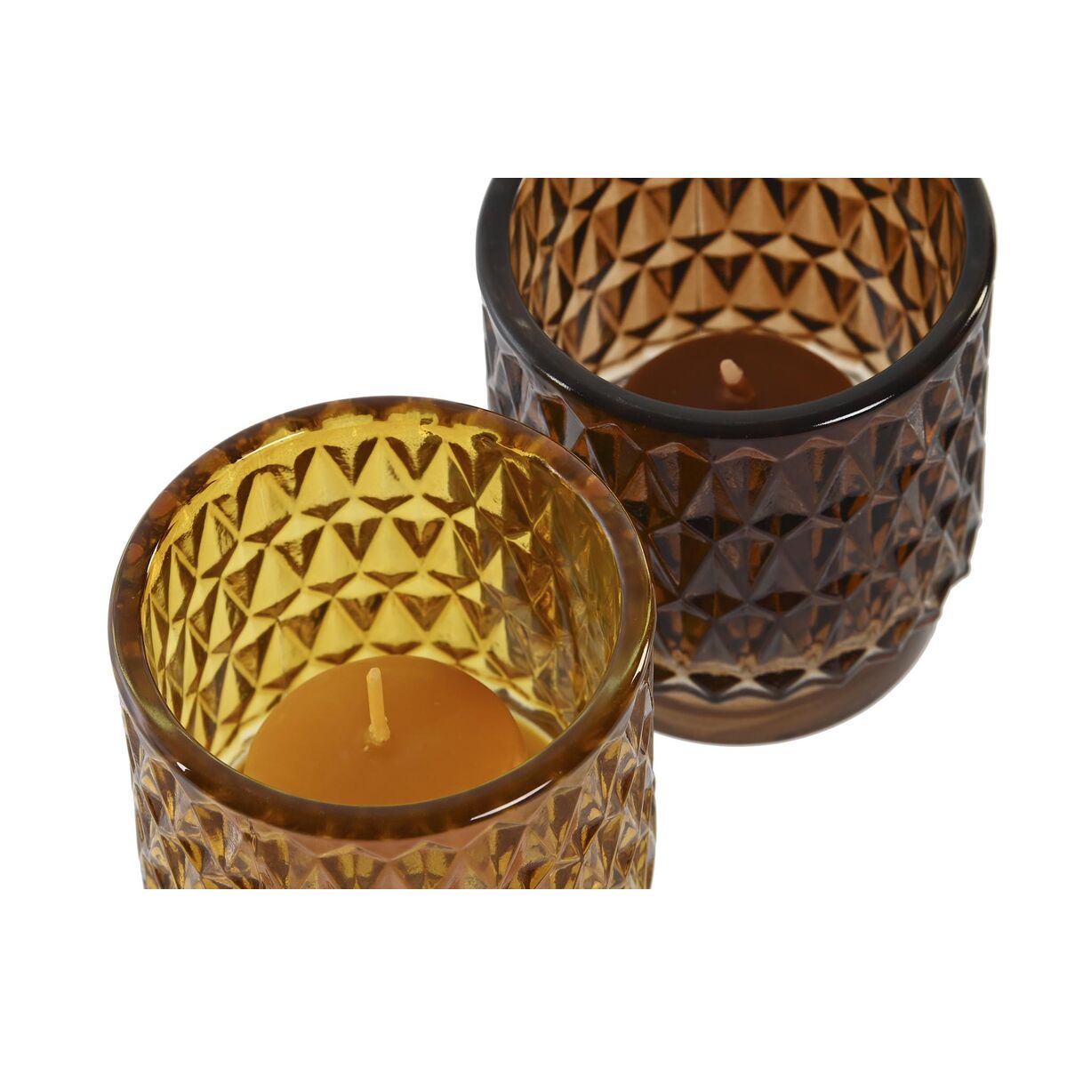 Candle Set DKD Home Decor Brown Mustard (2 Units)-3