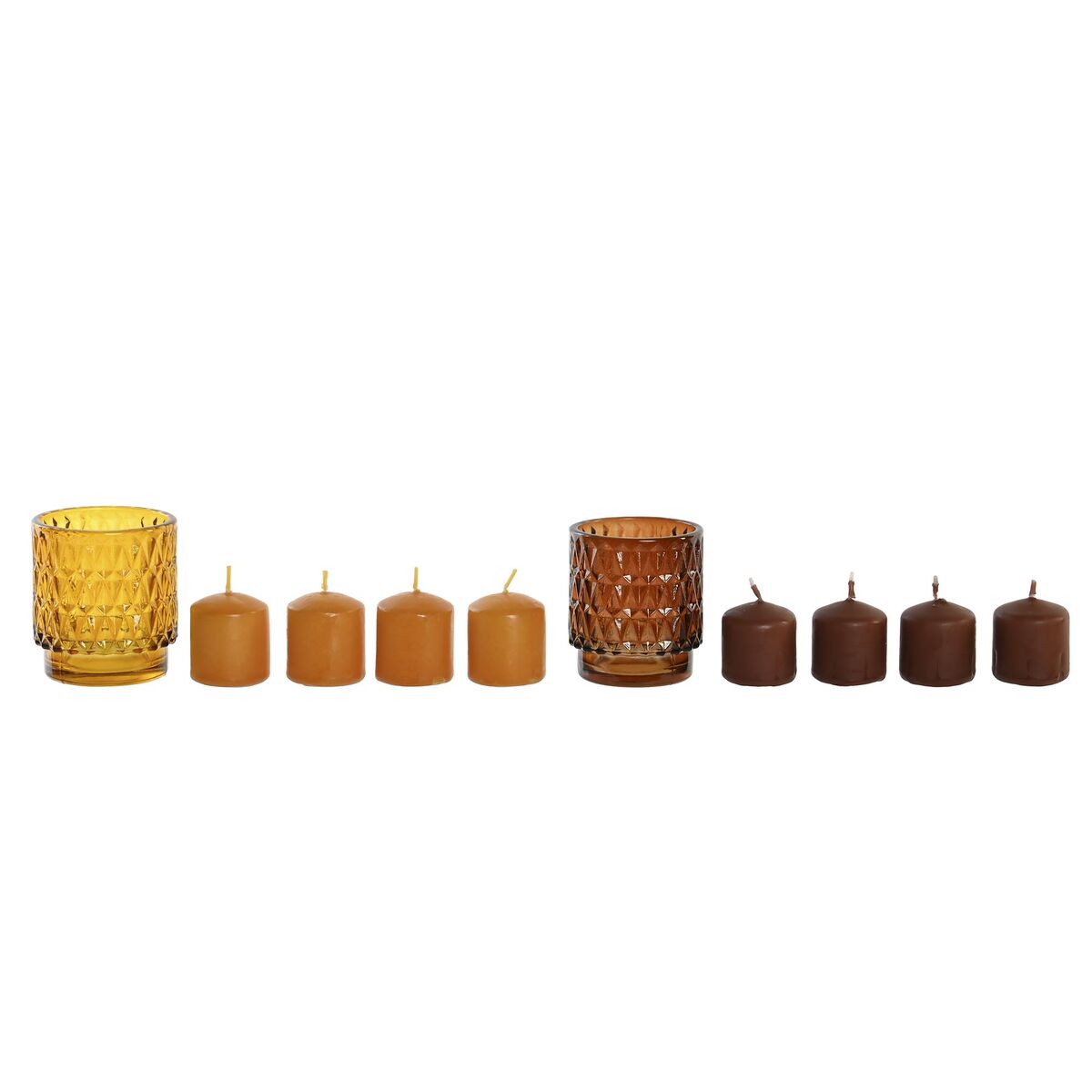 Candle Set DKD Home Decor Brown Mustard (2 Units)-0