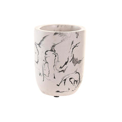 Glass DKD Home Decor White Black Cement 7 X 7 X 9,5 CM-0