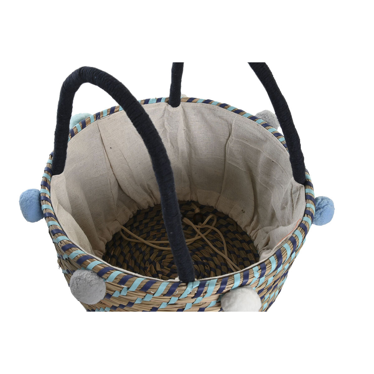 Basket set DKD Home Decor Pompoms 43 x 43 x 43 cm-2