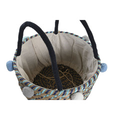 Basket set DKD Home Decor Pompoms 43 x 43 x 43 cm-2