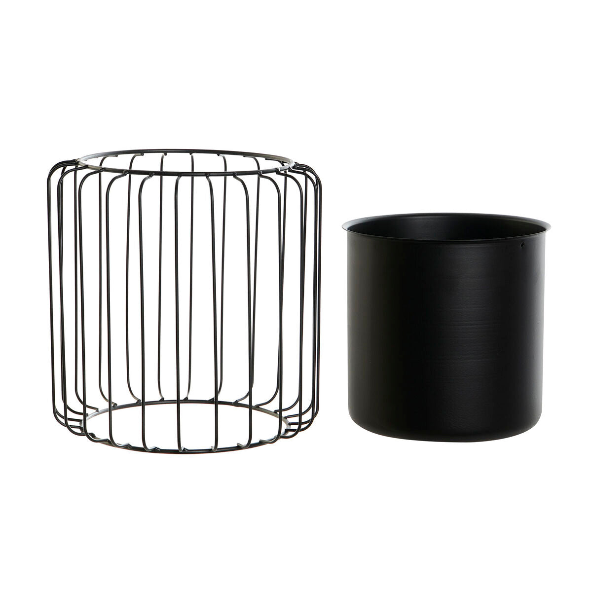 Planter DKD Home Decor Black Metal 26 x 26 x 26 cm-1