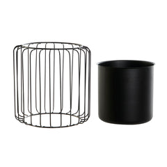 Planter DKD Home Decor Black Metal 26 x 26 x 26 cm-1