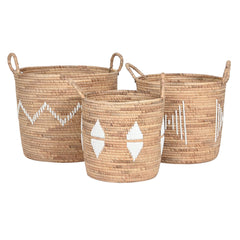 Basket set DKD Home Decor White Natural Rope Seagrass (3 Pieces)-3