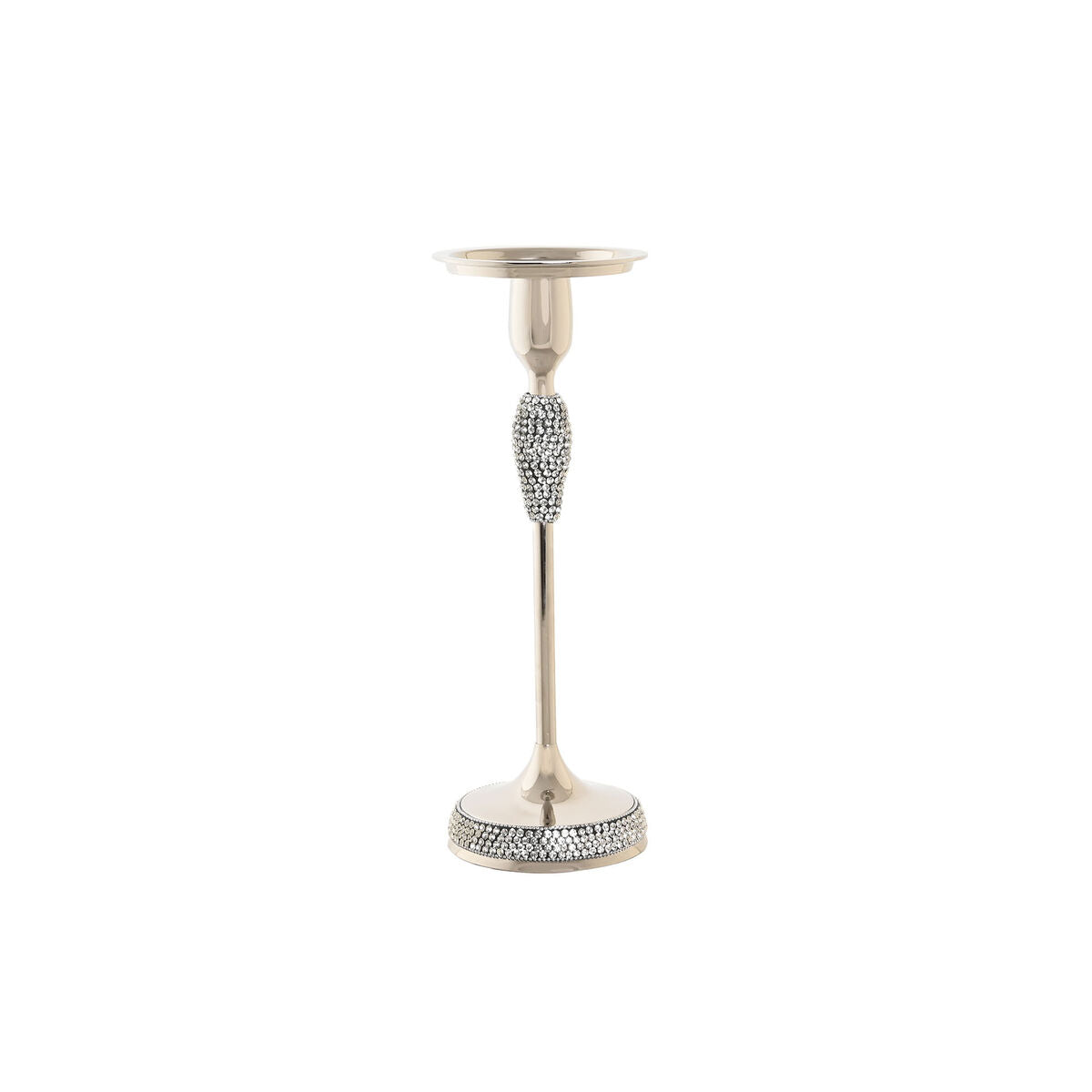Candleholder DKD Home Decor Silver Acrylic Aluminium 12 x 12 x 36 cm-0