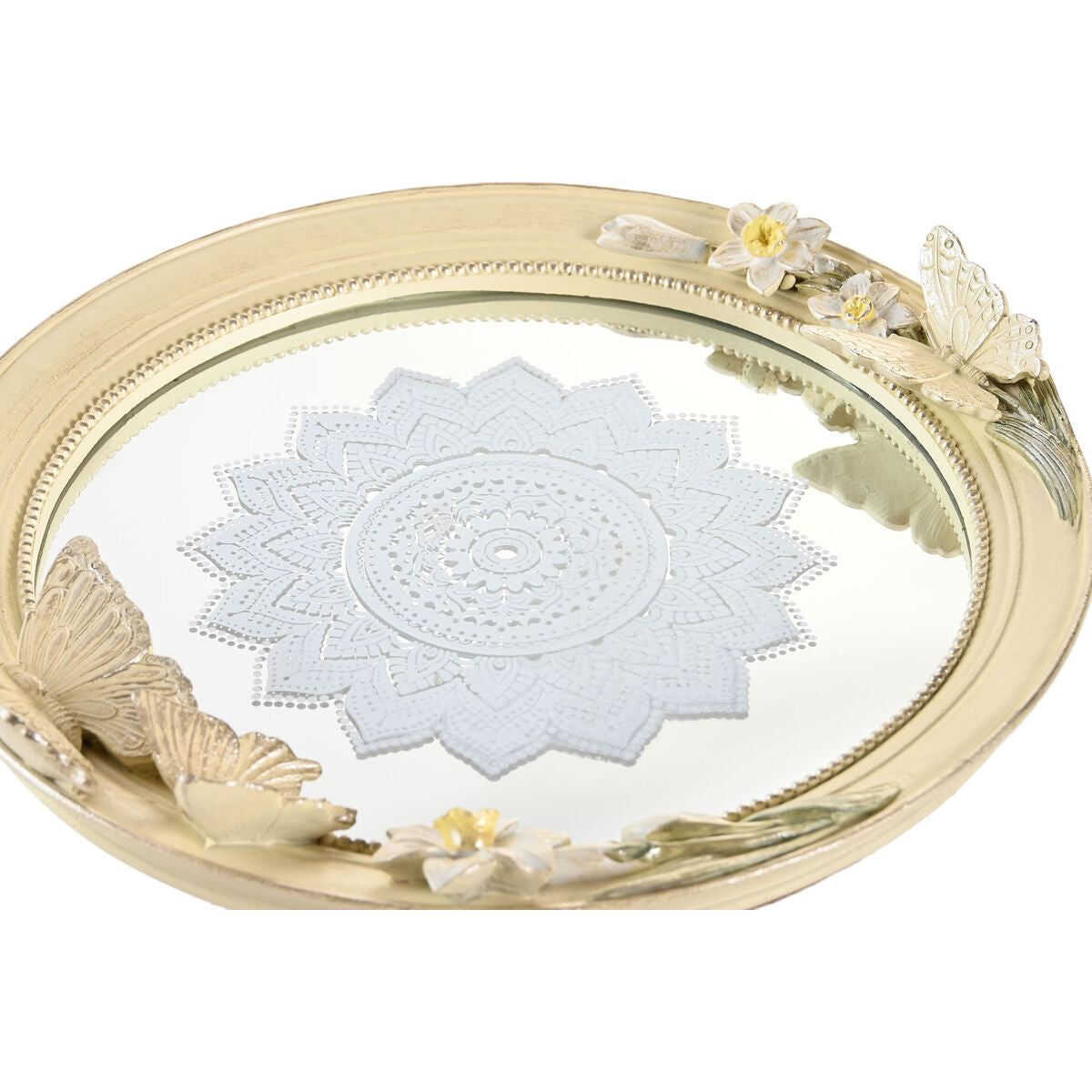 Centerpiece DKD Home Decor Beige Resin Mirror 24 x 22,6 x 18 cm-3