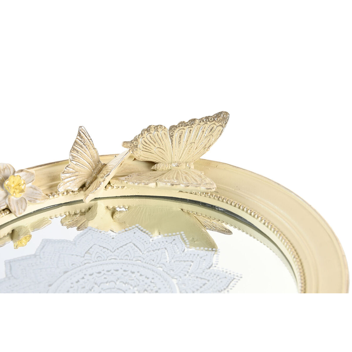 Centerpiece DKD Home Decor Beige Resin Mirror 24 x 22,6 x 18 cm-1