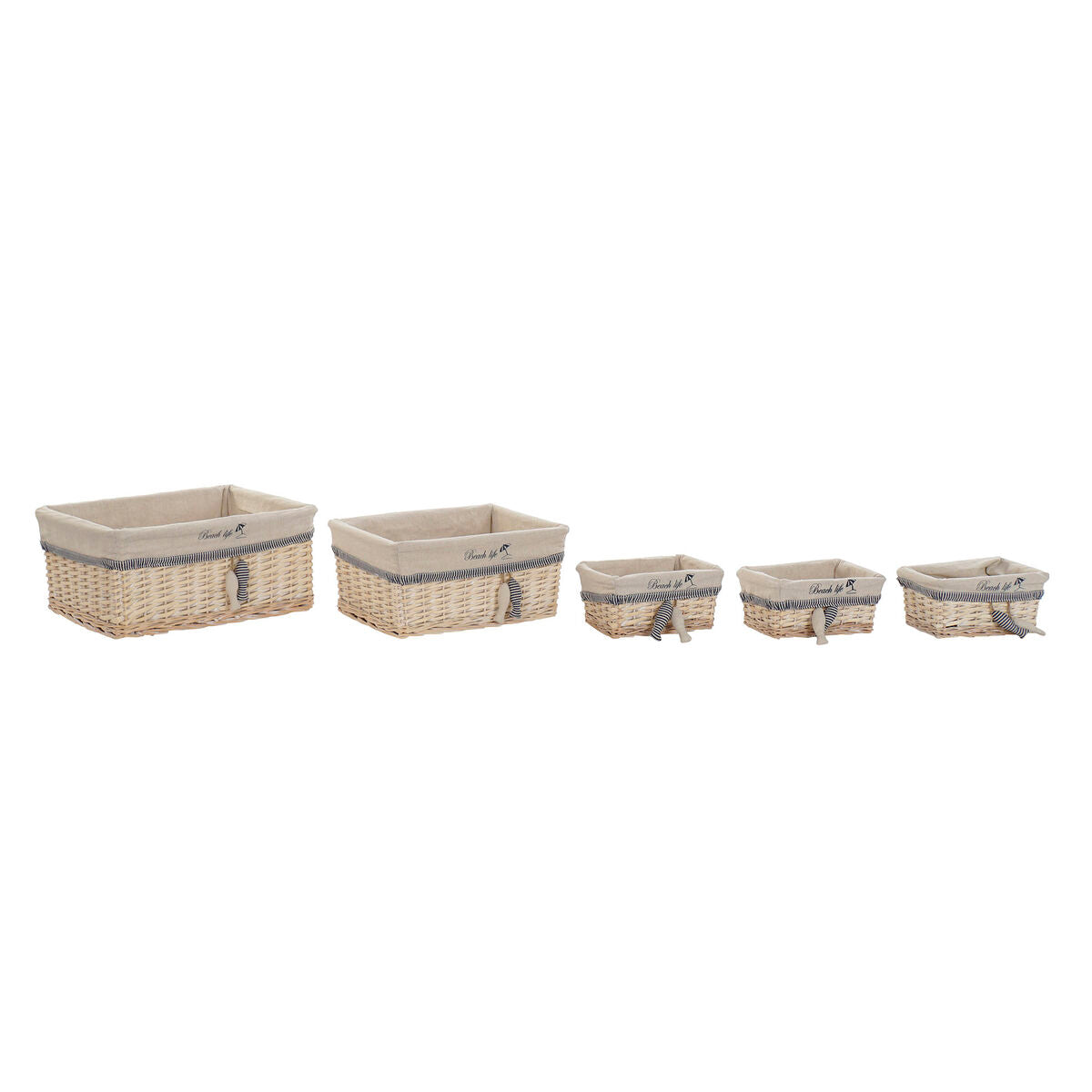 Basket set DKD Home Decor Spirals Mediterranean 48 x 38 x 13 cm-1