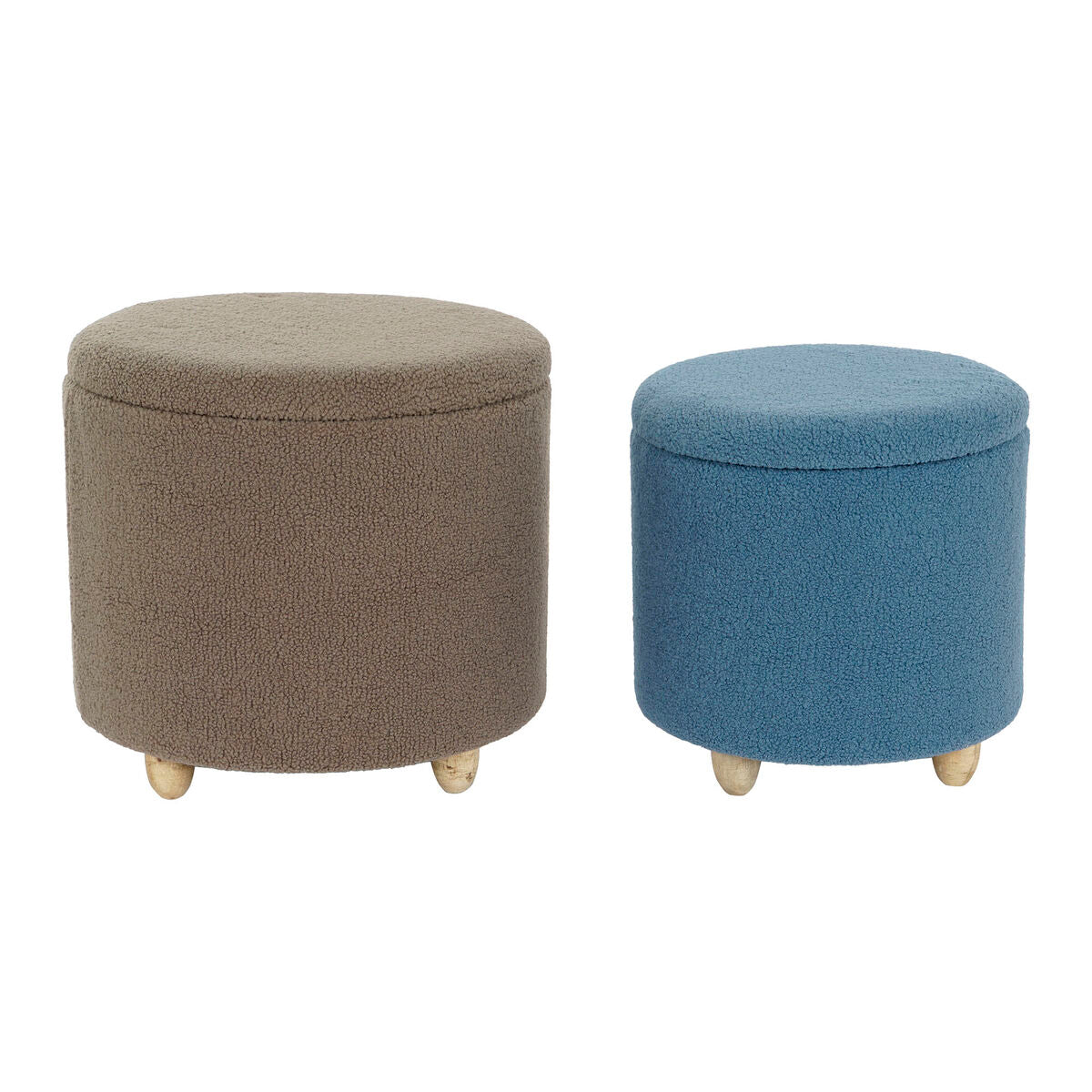 Footrest DKD Home Decor Wood Polyester 50 x 50 x 45 cm-0