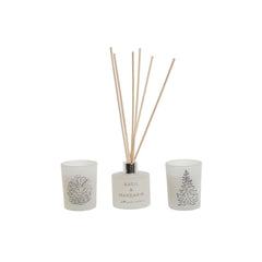 Candle Set DKD Home Decor White Christmas 5 x 5 x 6 cm-0
