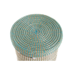 Basket set DKD Home Decor Blue White Natural Seagrass (2 Pieces)-0