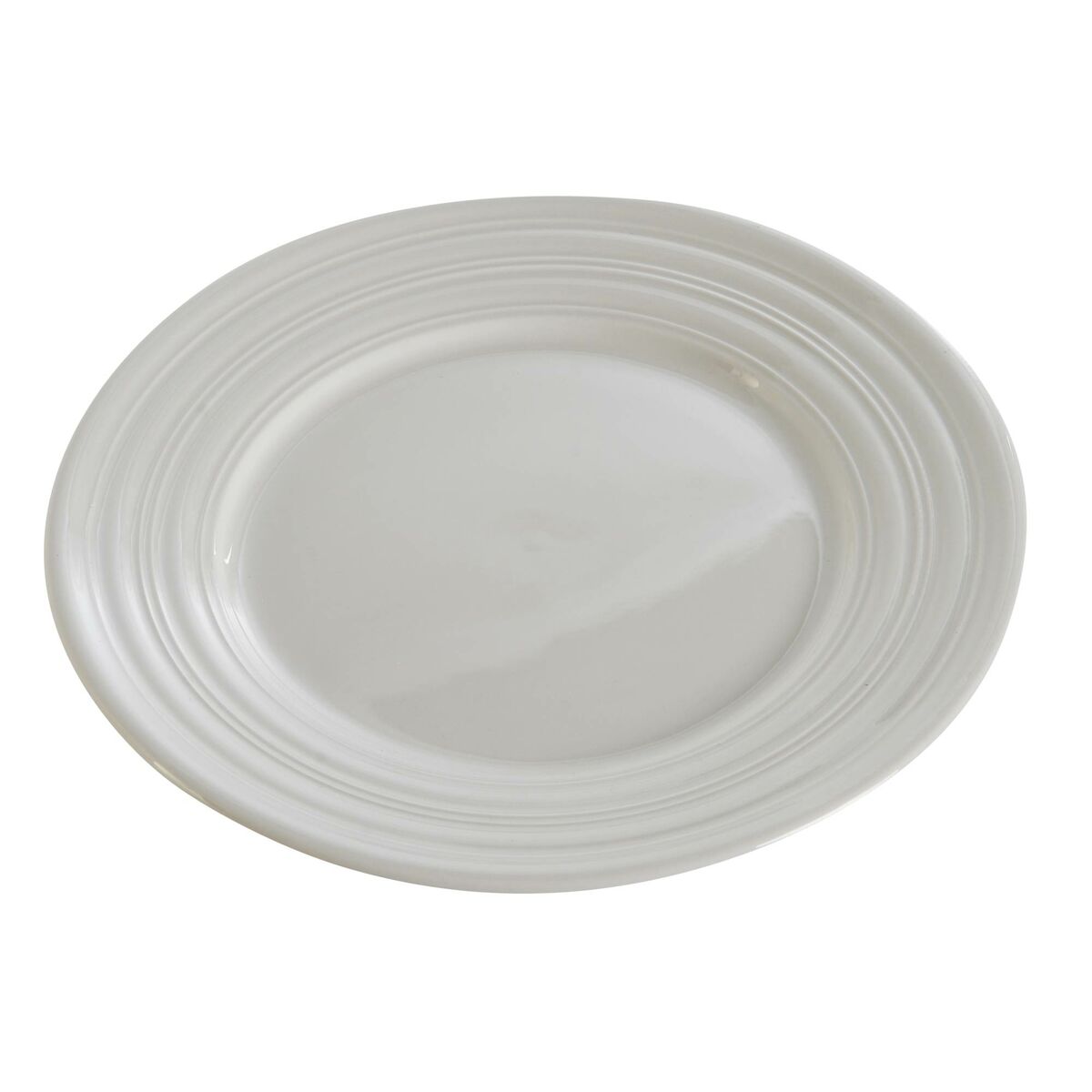Flat Plate DKD Home Decor White Porcelain 19 x 19 x 2 cm-3
