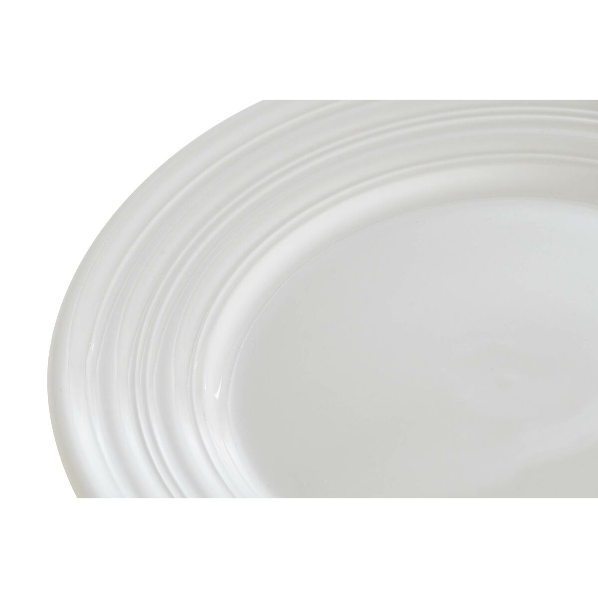 Flat Plate DKD Home Decor White Porcelain 19 x 19 x 2 cm-2