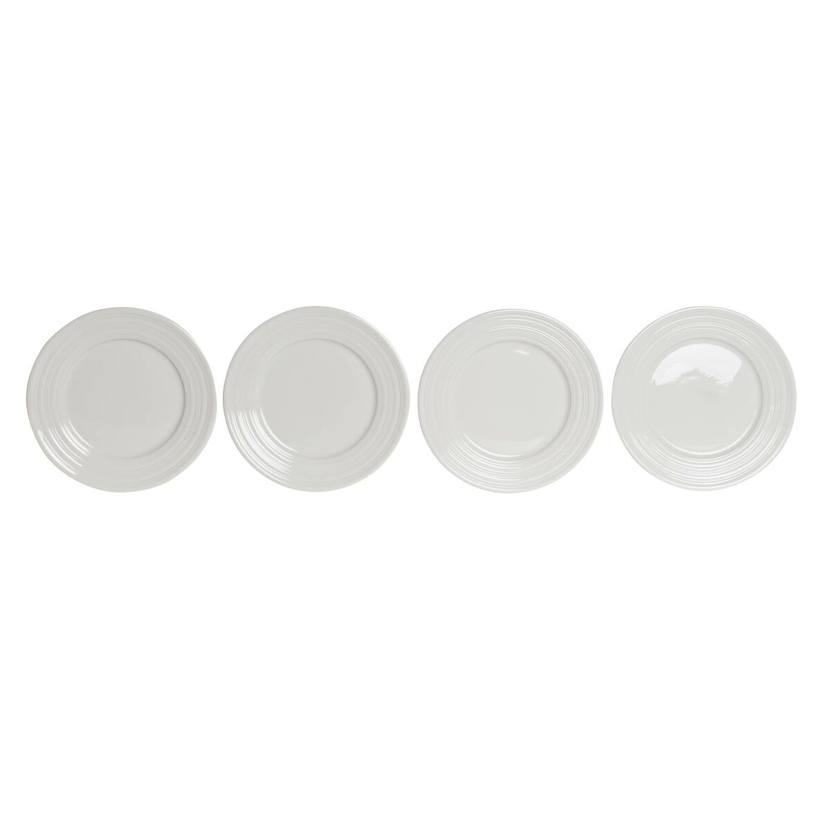 Flat Plate DKD Home Decor White Porcelain 19 x 19 x 2 cm-1