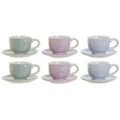 Coffee Set DKD Home Decor Blue White Green Lilac Metal Dolomite 180 ml-0