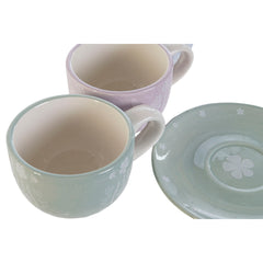 Coffee Set DKD Home Decor Blue White Green Lilac Metal Dolomite 180 ml-2