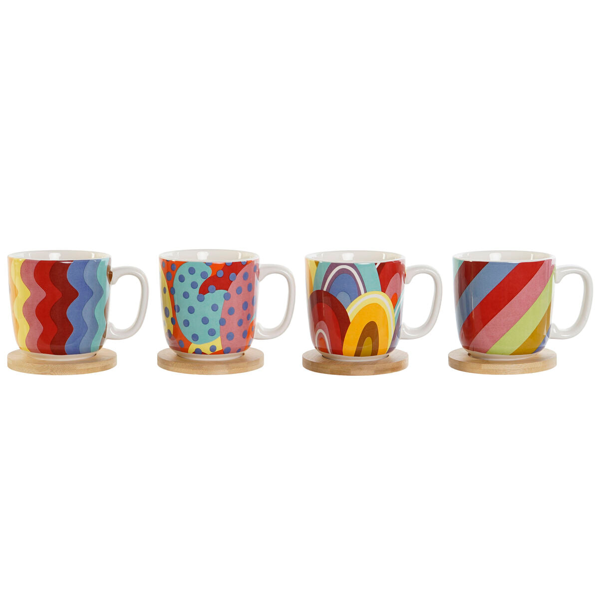Coffee Set DKD Home Decor Multicolour Coral Bamboo Dolomite Modern 180 ml-1