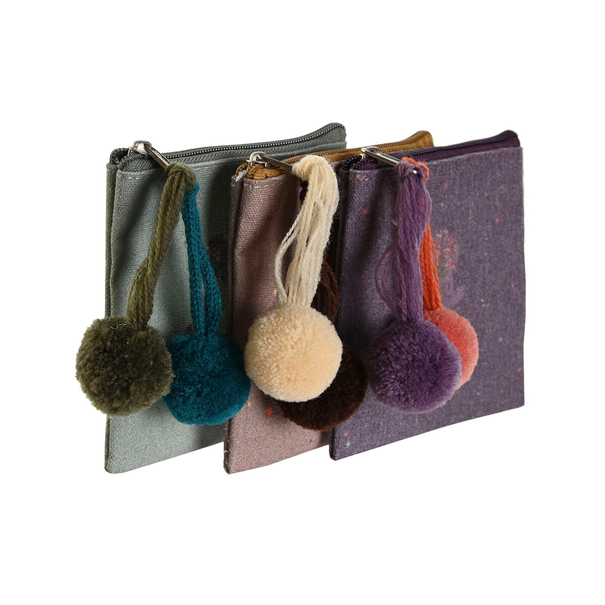 Purse DKD Home Decor Brown Green Burgundy Yoga (3 Units)-2