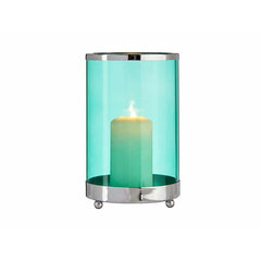 Candleholder Gift Decor SW120613B Blue Silver Metal Glass 12,2 x 19,5 x 12,2 cm Cylinder-1