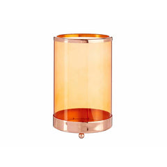 Candleholder Gift Decor SW120613C Copper Amber Metal Glass 12,2 x 19,5 x 12,2 cm Cylinder-0