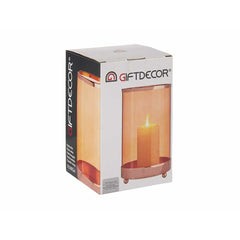 Candleholder Gift Decor SW120613C Copper Amber Metal Glass 12,2 x 19,5 x 12,2 cm Cylinder-1