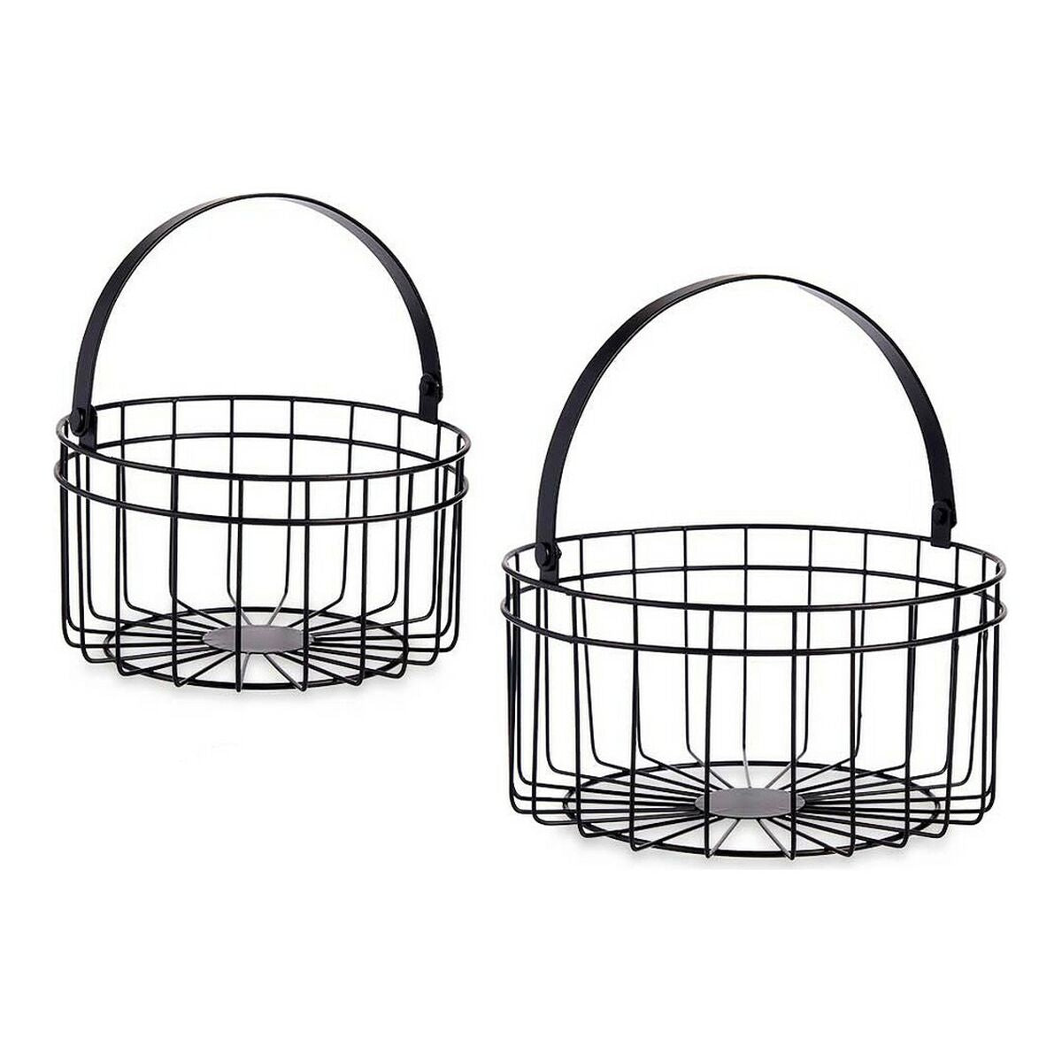Basket set Gift Decor JY19150BK Black Metal 25 x 27 x 25 cm-0