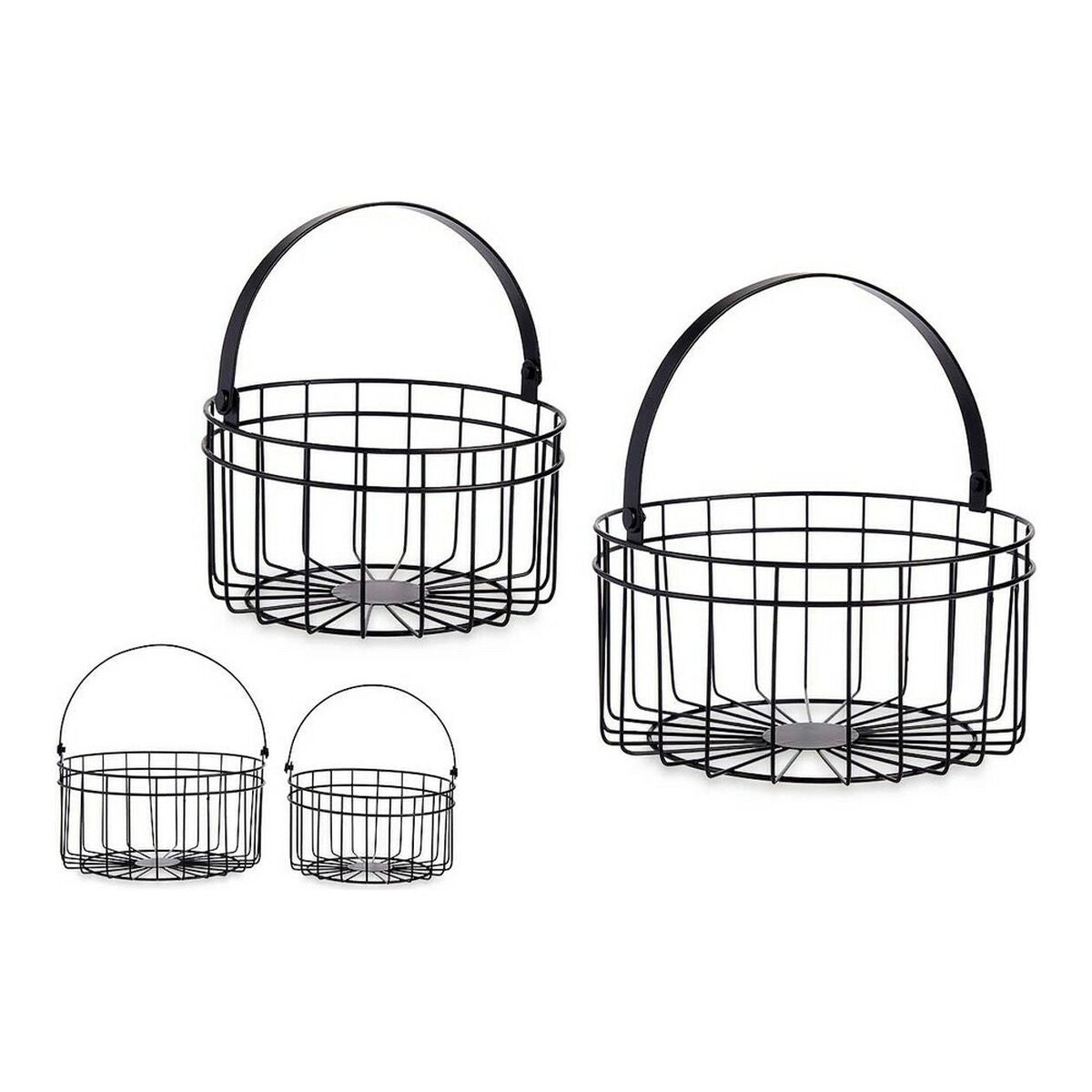 Basket set Gift Decor JY19150BK Black Metal 25 x 27 x 25 cm-1