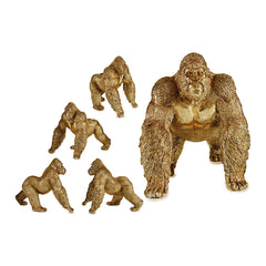 Decorative Figure Gift Decor XS210410 Golden Gorilla 30 x 35 x 44 cm-0