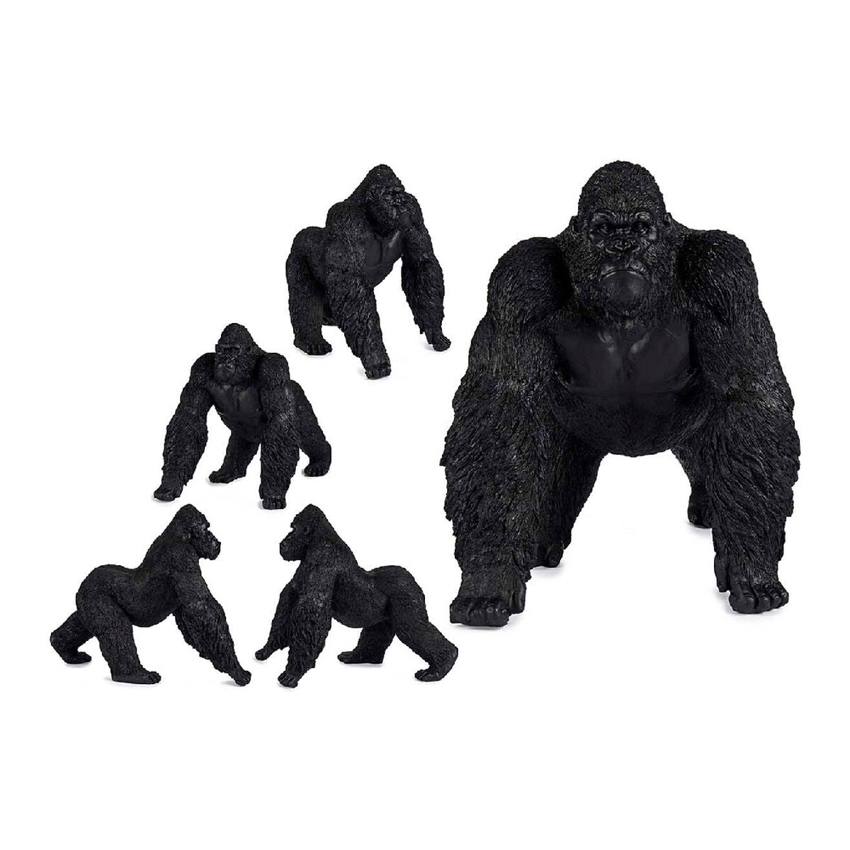 Decorative Figure Gift Decor XS210425 Black Gorilla 30 x 36 x 45 cm-0