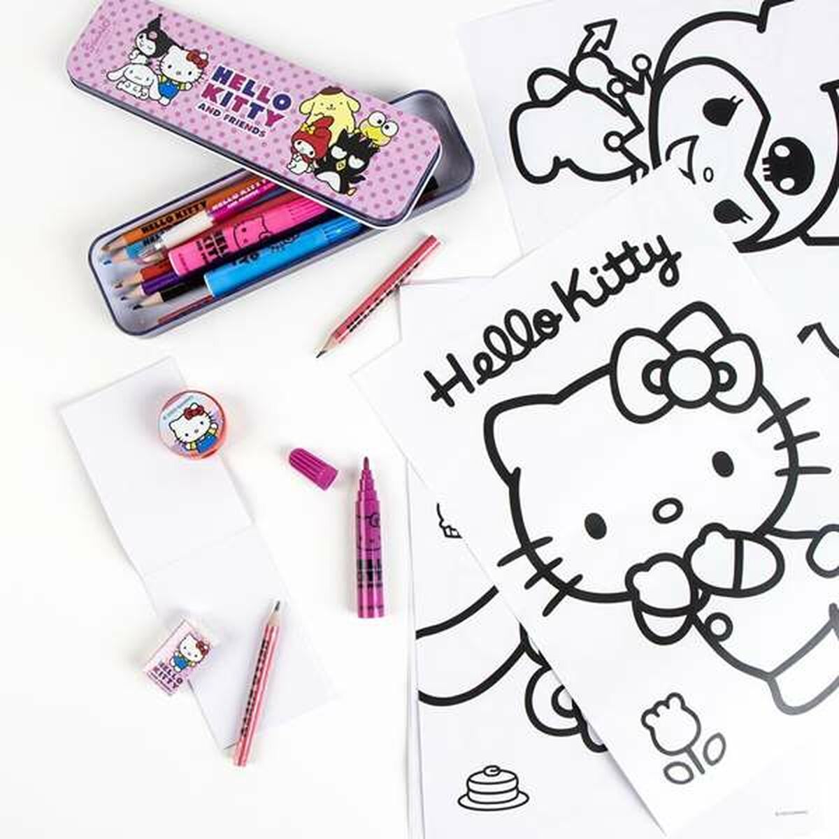 Drawing Set Hello Kitty White-1